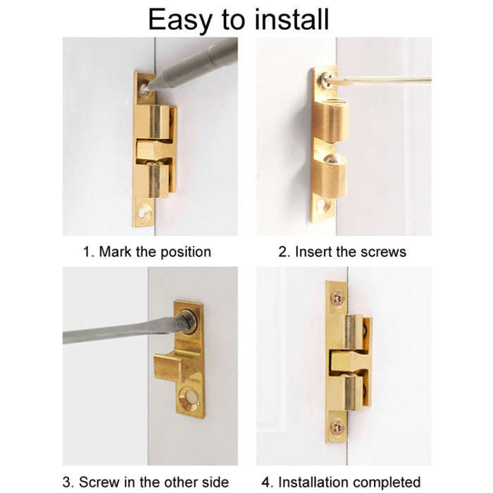2pcs Cabinet Magnetic Spring Buckle Ball Door Sucker, Style: Small Silver