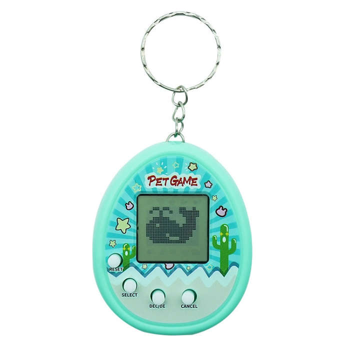 Electronic Pet Game Toy Feed Genie Nostalgic Virtual Cyber Digital Game Keychain Toy For Kids, St...
