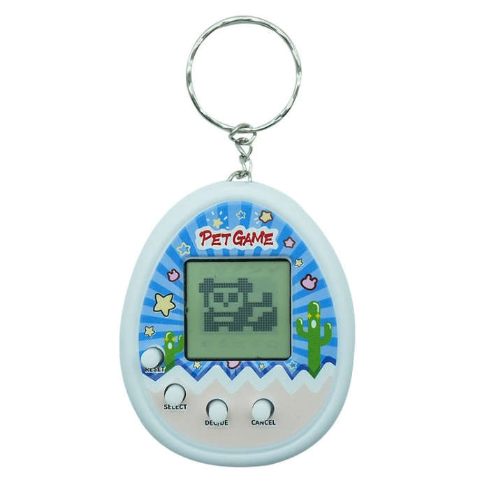 Electronic Pet Game Toy Feed Genie Nostalgic Virtual Cyber Digital Game Keychain Toy For Kids, St...