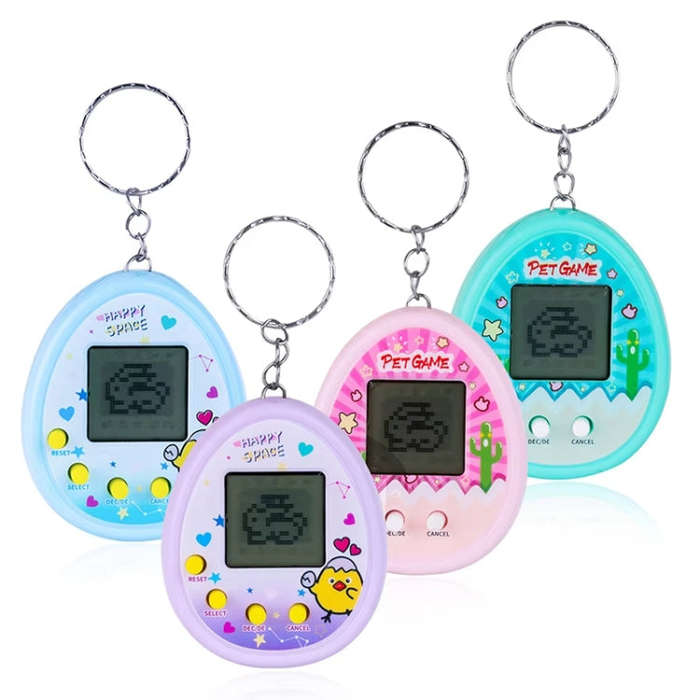 Electronic Pet Game Toy Feed Genie Nostalgic Virtual Cyber Digital Game Keychain Toy For Kids, St...