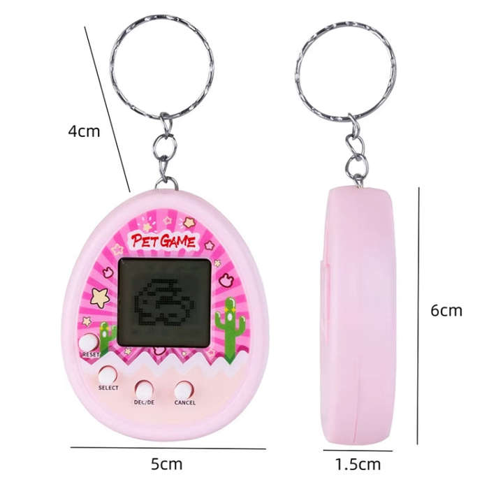Electronic Pet Game Toy Feed Genie Nostalgic Virtual Cyber Digital Game Keychain Toy For Kids, St...