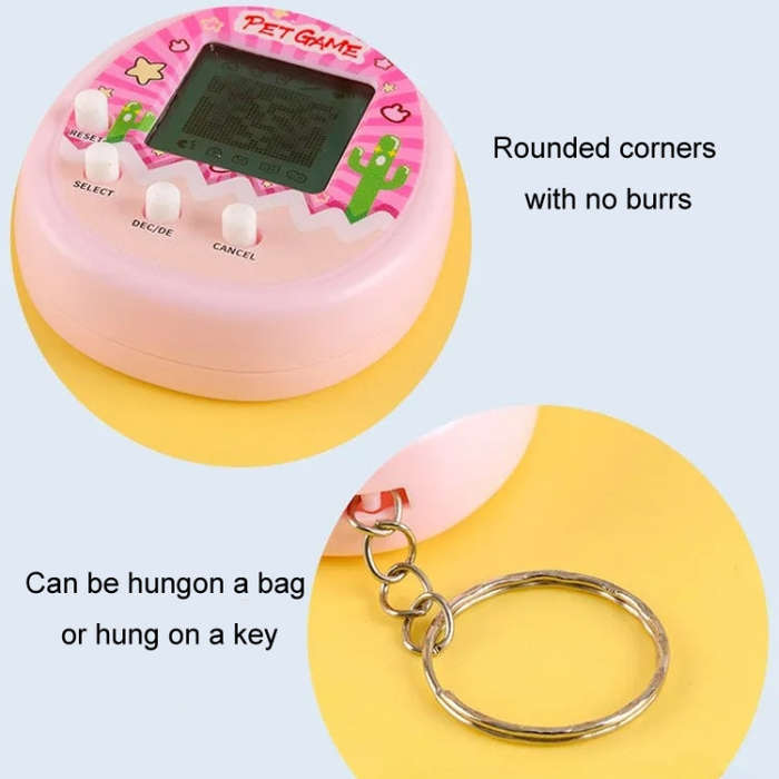 Electronic Pet Game Toy Feed Genie Nostalgic Virtual Cyber Digital Game Keychain Toy For Kids, St...