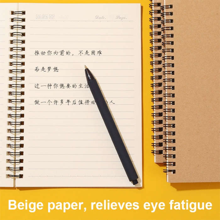 3pcs Thickened Kraft Paper Coil Notebook Student Diary Workbook, Spec: A5