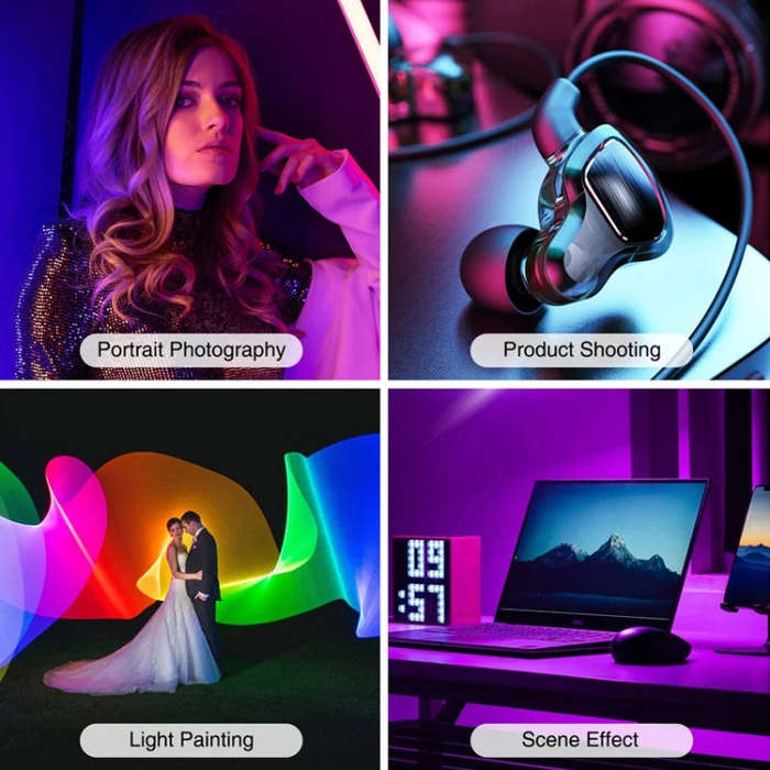 VLOGLITE W200RGB Full Colorful Handheld Fill Light Stick Live Photography Ambient Light Outdoor L...