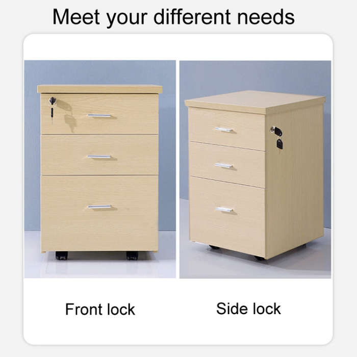 Home Office Desk Drawer Triple Connect File Cabinet Lock, Style: Side Black