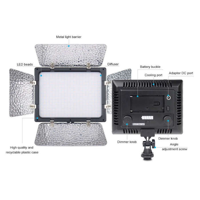 WS-300II Video Fill Light Dual Color Temperature LED Beauty Shooting Light, Spec: Single Lamp+US ...