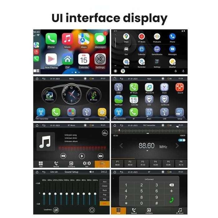 7 Inch Bluetooth 5.0 Portable CarPlay Monitor, Specifications: Display + Camera