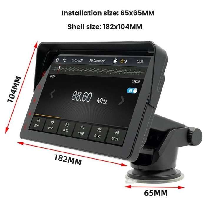 7 Inch Bluetooth 5.0 Portable CarPlay Monitor, Specifications: Display + Camera