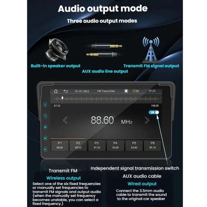 7 Inch Bluetooth 5.0 Portable CarPlay Monitor, Specifications: Display + Camera