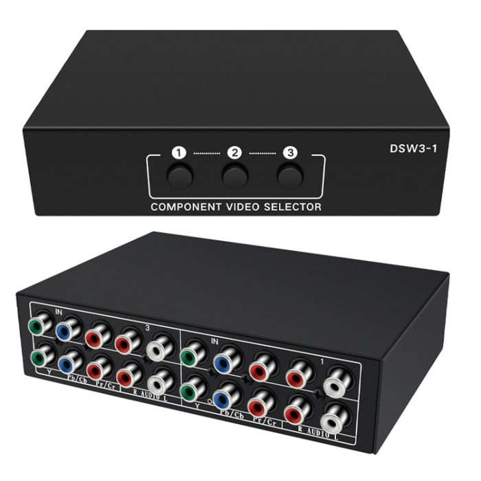 3 In 1 Out Component Video Selector YPbPr Video Switch Box