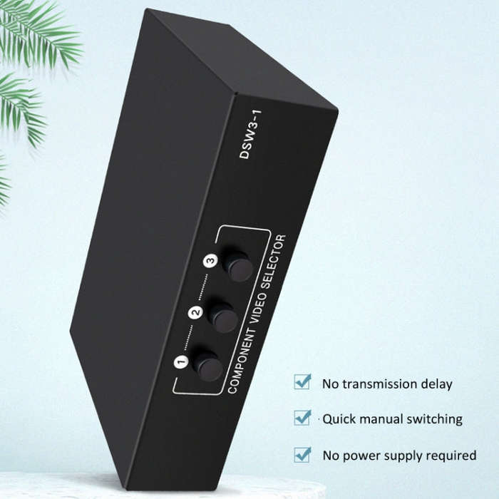 3 In 1 Out Component Video Selector YPbPr Video Switch Box