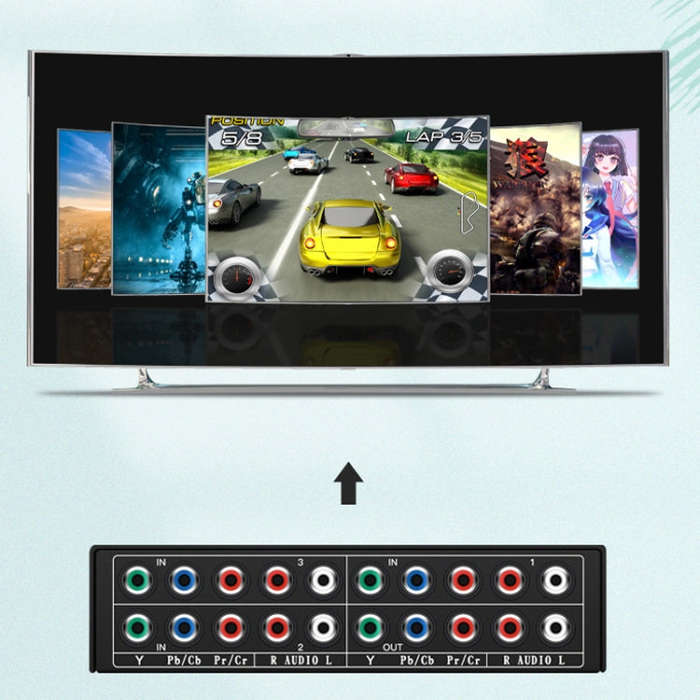 3 In 1 Out Component Video Selector YPbPr Video Switch Box