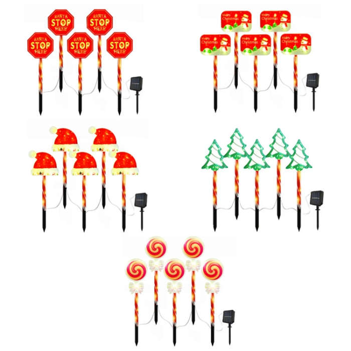 Outdoor LED Ground Plug Solar Christmas Road Sign, Style: Hat Snowflake Road Sign