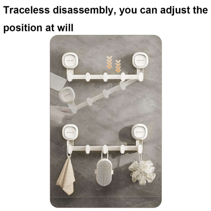 Multifunctional Suction Cup Hook Punch-free Traceless Adhesive Hook Storage Rack, Color: Gray