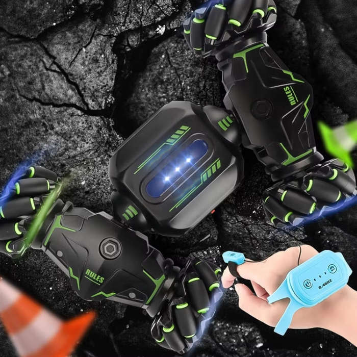 Children RC Car Toy Lights Electric Gesture Sensor Remote Control Twisting Stunt Car, Color: Gree...
