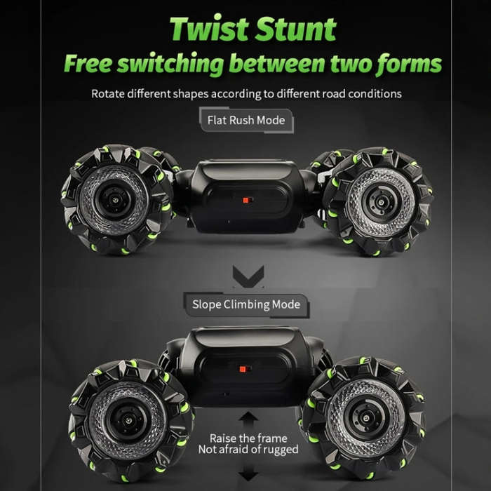 Children RC Car Toy Lights Electric Gesture Sensor Remote Control Twisting Stunt Car, Color: Gree...