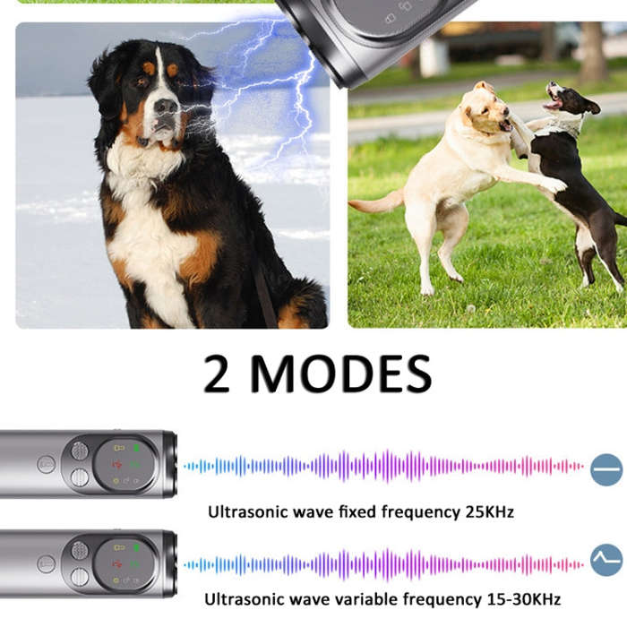 Ultrasonic Three-head Barking Stopper Training Device with Flashing Light