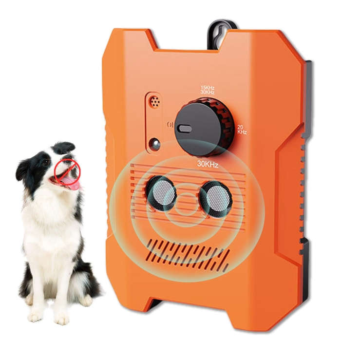 Ultrasonic Bark Stopper Anti-barking Training Device With 3 Modes(Orange)