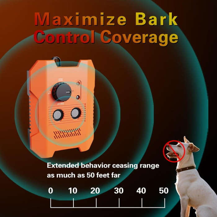 Ultrasonic Bark Stopper Anti-barking Training Device With 3 Modes(Orange)