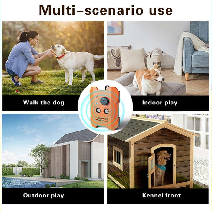 Ultrasonic Bark Stopper Anti-barking Training Device With 3 Modes(Orange)
