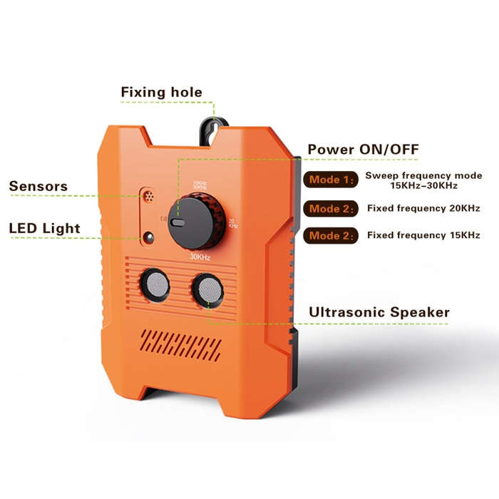Ultrasonic Bark Stopper Anti-barking Training Device With 3 Modes(Orange)