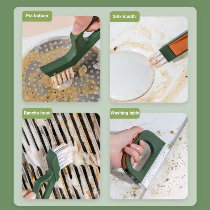 4-in-1 Multifunctional Gap Brush Set Household Stove Window Groove Cleaning Brush(Yellow)