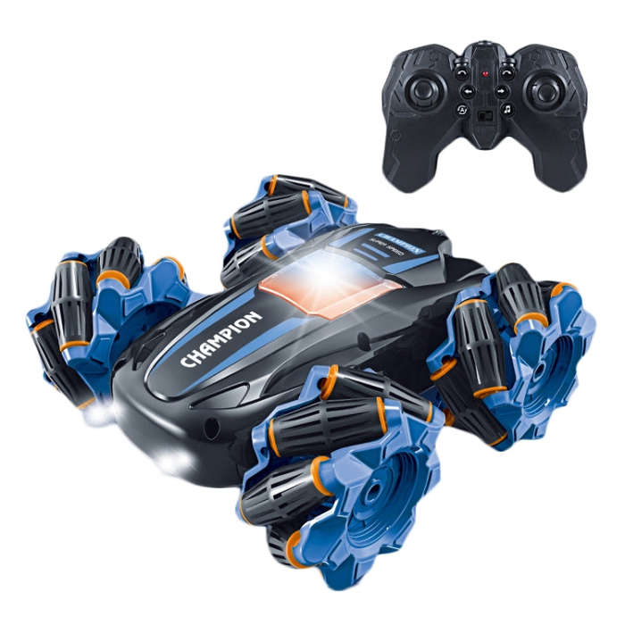 2.4G Stunt RC Car Drift Car Double-sided Racing Tumble Buggy Toy, Style: Single RC Blue