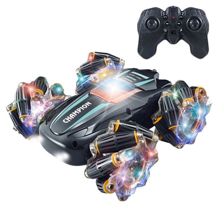 2.4G Stunt RC Car Drift Car Double-sided Racing Tumble Buggy Toy, Style: Single RC Green Light Wheel