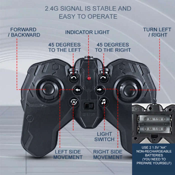 2.4G Stunt RC Car Drift Car Double-sided Racing Tumble Buggy Toy, Style: Single RC Blue Light Wheel