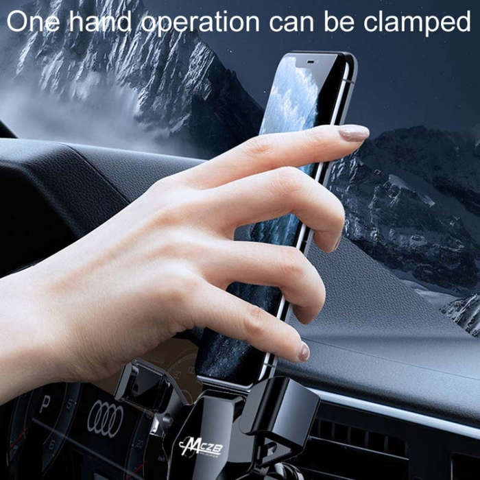 Car Snap-On Air Vent Gravity Cell Phone Navigation Mirror Holder(Black)