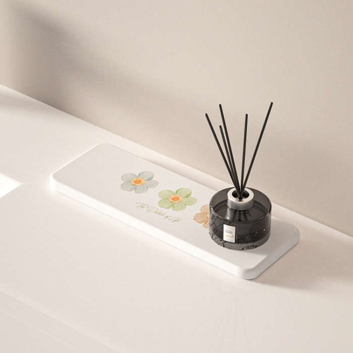 Diatomite Countertop Drying Mat Water Absorbent Coaster Bathroom Vanity Soap Tray Sink Drainage M...