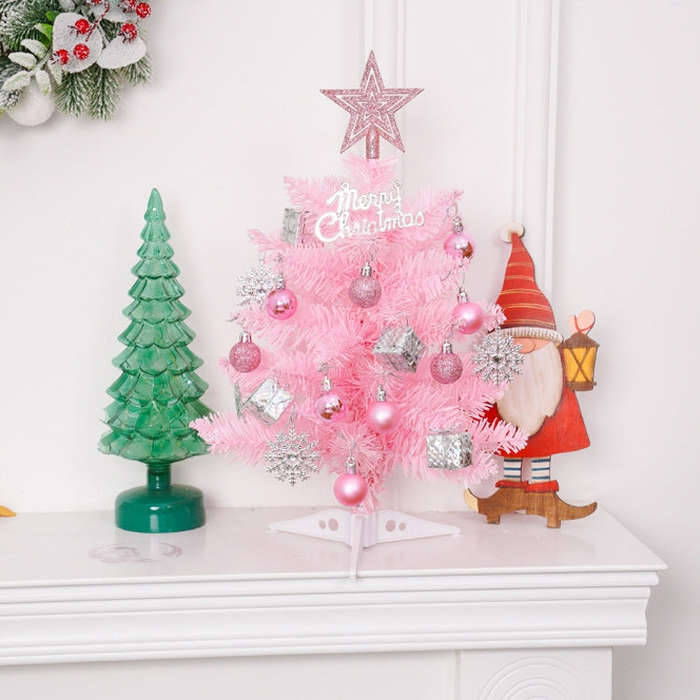 40cm Mini Desktop Christmas Tree Decoration(Pink)