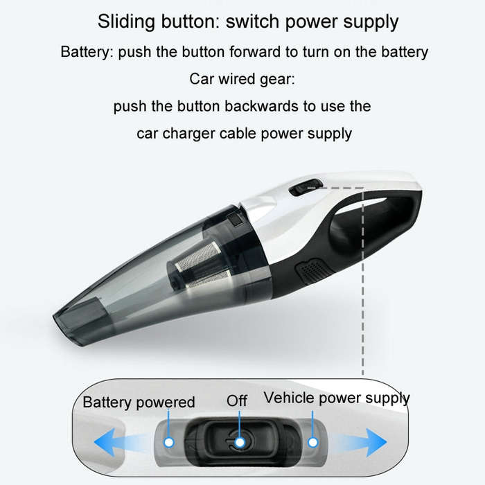 Car Handheld Portable Vacuum Cleaner With Strong Suction, Specifications: Wired + Charging 11.1V