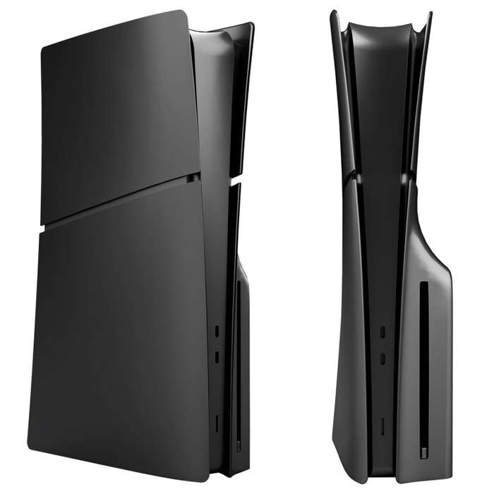 For PS5 Slim Replacement Faceplate Shell Detachable Protective Case, Model: Disc Edition Black