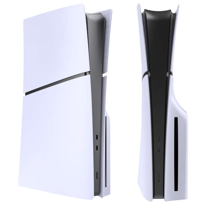 For PS5 Slim Replacement Faceplate Shell Detachable Protective Case, Model: Disc Edition White