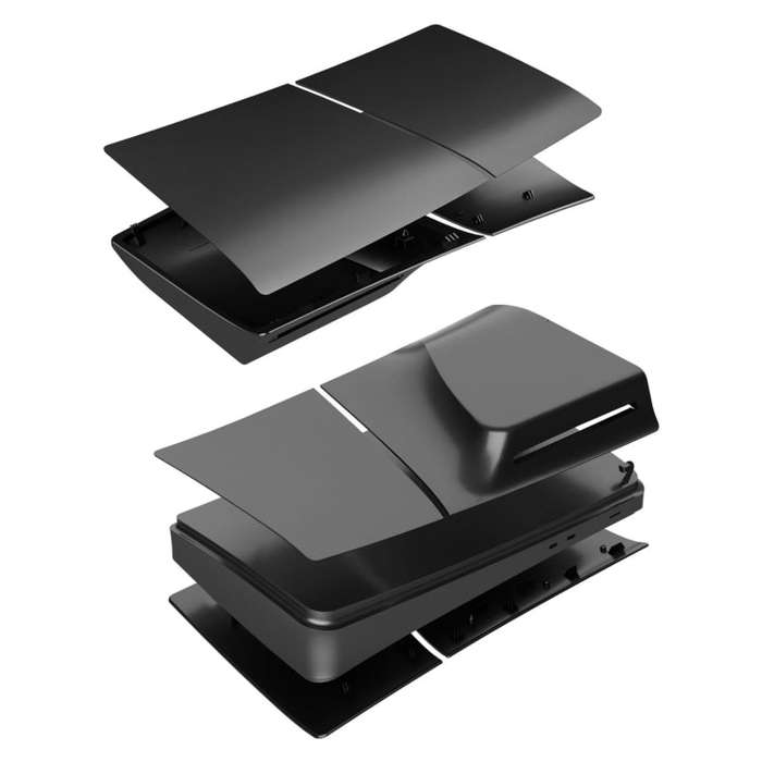For PS5 Slim Replacement Faceplate Shell Detachable Protective Case, Model: Digital Edition Black