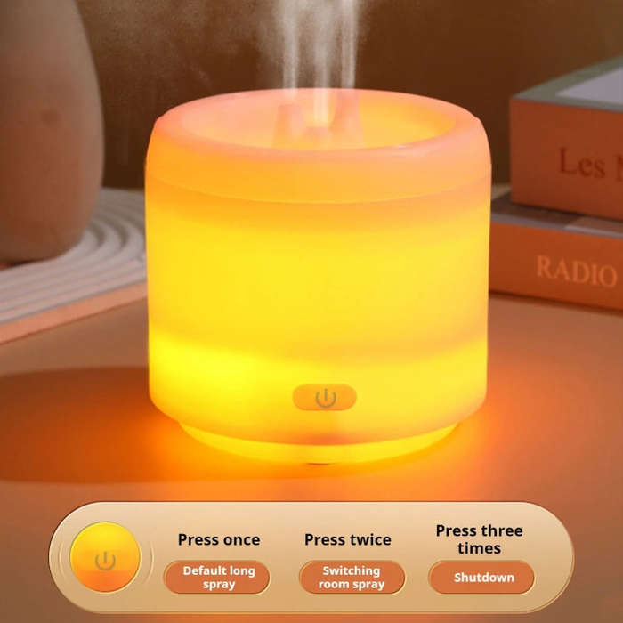 300ml Colorful Flame Aromatherapy Machine USB Power Household Silent Humidifier Aroma Diffuser(Wh...