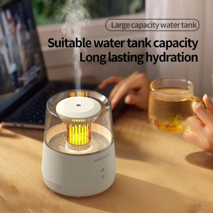 Raindrop Candlelight Aromatherapy Diffuser Air Humidifier with Colorful Lights EU Plug Black