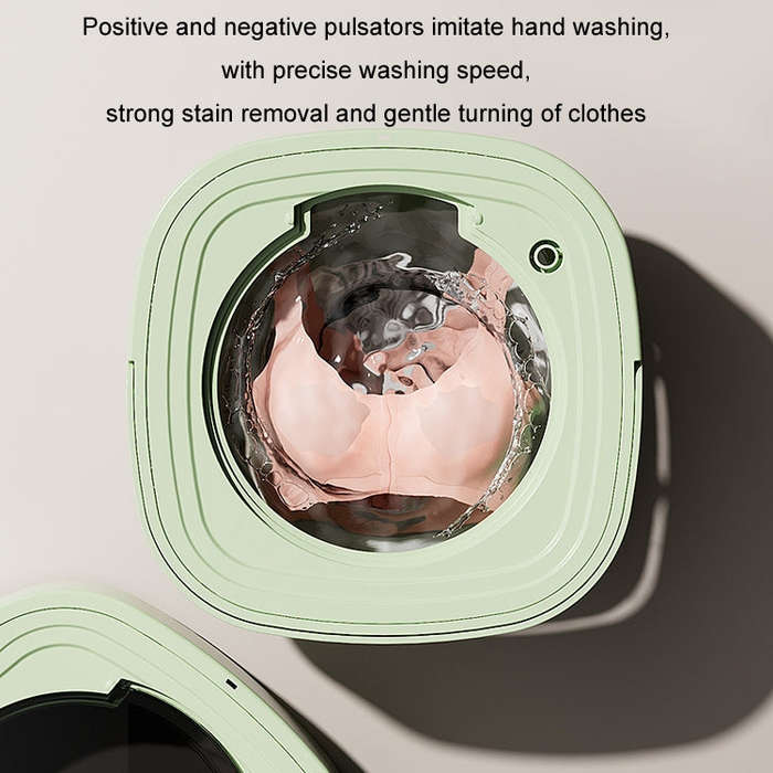 Fully Automatic Mini Foldable Washing Machine With Dehydration Function, Size: US Plug(Yellow)