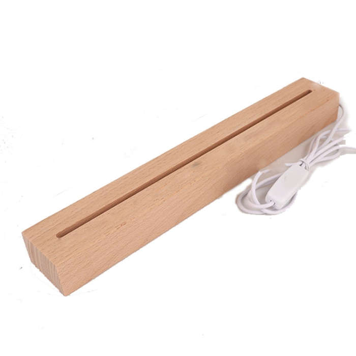 LED Light Solid Wood Luminous Base for Resin Art Acrylic Glass Lights Rectangular 30cm(Three-colo...