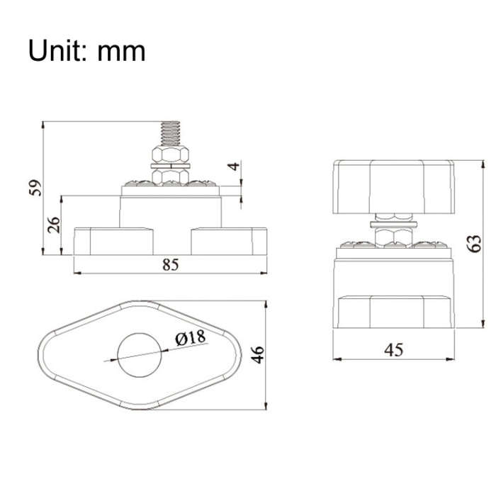 300A Car Modified Multi-channel Current Bus Terminal(AOA6313CRT-M10)