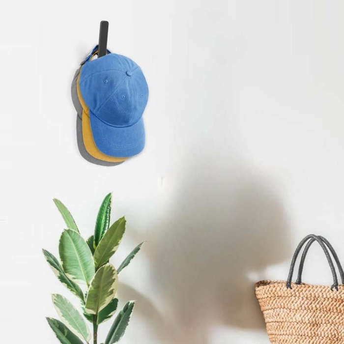 Acrylic Baseball Cap Wall Mount Holds Up To 10 Duck Tongue Caps(Black)