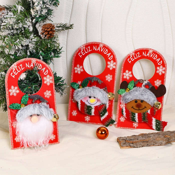 Snowman Christmas Cartoon Doorknob Hanging Decoration Mall Window Festive Decoration