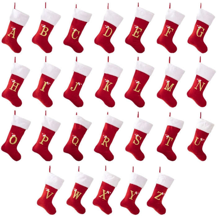 Velvet Alphabet Stock Christmas Decoration Supplies DIY Gift Stock, Style: T