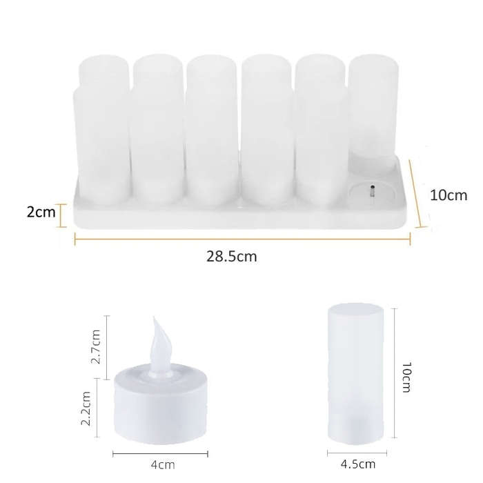 12pcs /Set Rechargeable Candle Lamp Colorful Lighting Romantic Holiday Light with Remote Control(...