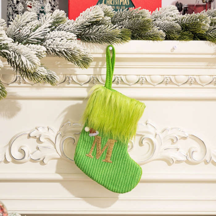 Knitted Letter Christmas Sock DIY Home Hangings, Style: M