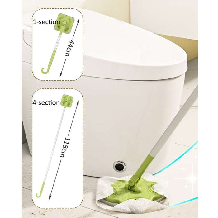 Electrostatic Dust Removal Paper Facial Towel Special Mop Cleaning Tool, Spec: 1-section Pole Green