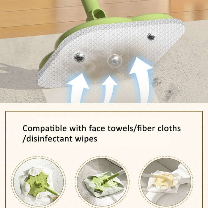 Electrostatic Dust Removal Paper Facial Towel Special Mop Cleaning Tool, Spec: 4-section Pole Cre...