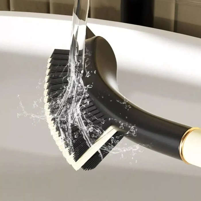 Long Handle Crevice Brush With Hair Clip For Bathroom Window Groove Dead Corner Cleaning