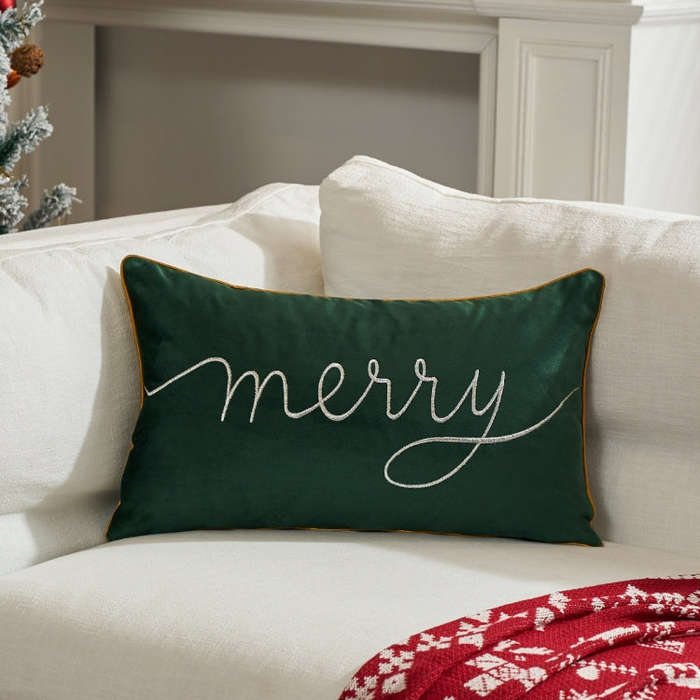 30x50cm Christmas Pillowcase Holiday Decorative Cushion Cover, Pillow Core Not Included(Green)